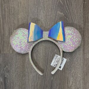 Disney parks Sequin Minnie Mouse ears with Iridescent Bow